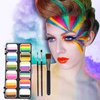 Vtrem Face Paint Kit for Adults: 35 Color Oil Palette + 3 PCS Brushes Set Washable Face Painting Pallet Kit for Cosplay Clown Makeup for Masquerade