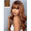 Sunber Yaki Straight 4x2 Lace Closure Chocotlate Brown Yaki Straight with Bangs None Lace Front Wigs 12A Brazilian virgin Hair Wigs with Curtain Bangs Glueless Full Machine Made 180% Density 20Inch