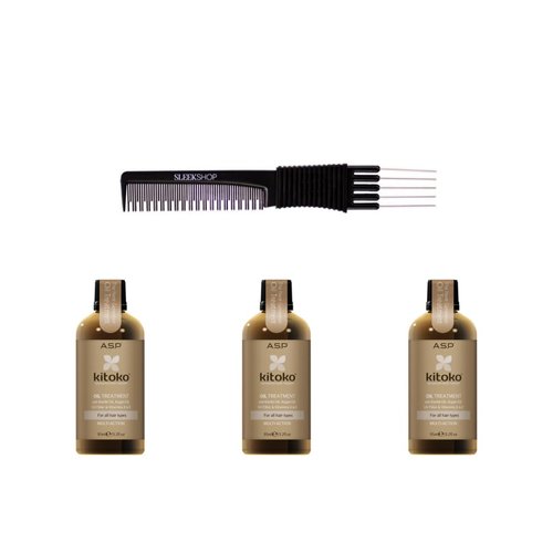 yper Affinage Kitoko Oil Treatment (3.2 oz) with Teasing Comb Pack 3