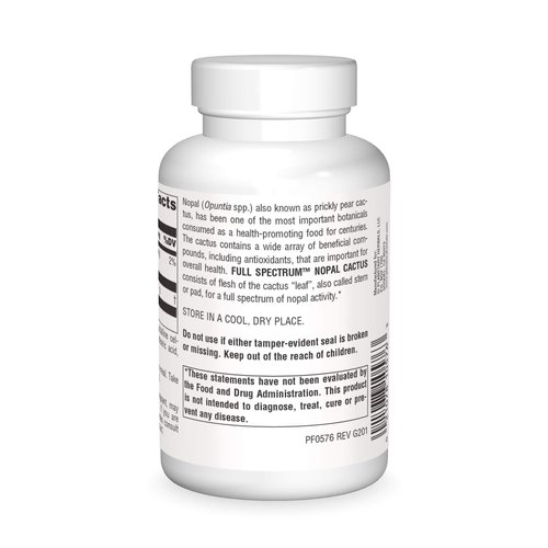 Planetary Herbals Full Spectrum Nopal Cactus, Prickly Pear Cactus, 1000 mg, with Prickley Pear Leaf - 120 Tablets