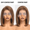 testar 13×4 Short Brown Bob Wig Human Hair Realistic HD Lace Front Wig Human Hair Ready to Go Bob Wig Glueless 12 Inch Straight Bob Human Hair Wigs for Women