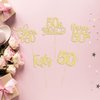 30 Pack Happy 50th Birthday Cupcake Toppers Gold Glitter Fifty Cheers to 50 Years Old Birthday Cupcake Picks for 50th Birthday Anniversary Party Cake Decorations Supplies