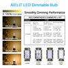 AIELIT 40 Watt Equivalent LED Bulb, E26 Base, Energy Efficient 4W, Soft Warm White 3000K Dimmable 400lm Tubular T14 T45 Edison LED Light Bulbs for Pendant Sputnik Vanity Chandeliers Ceiling, 4 Pack