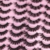 Mink Lashes Fluffy Faux Mink Eyelashes Wispy 20mm Long D Curl Lashes Russian Cat Eye Strip Lashes Extensions Fluffy Eyelashes Pack 20 Pairs