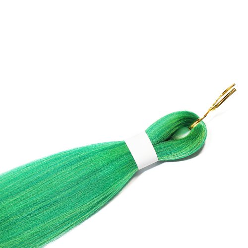 Ombre Green Pre stretched Braiding Hair, 3 Packs Kanekalon Box Braids Hair Extensions, 26 Inches Yaki Texture Braiding Hair Pre stretched