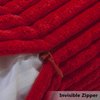 Home Brilliant Red Pillow Covers 18x18 Decorative Striped Velvet Corduroy Plush Throw Pillow Covers for Couch Holiday Wedding Decor, Set of 2, 18 x 18 inch, Red