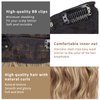 MaopaoBeauty 4PCS 20 Inches Hair Extensions Clip in Long Curly Hair Extensions Natural Thick Hair Pieces for Women (Reddish Brown Mixed Ash Blonde)