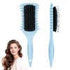 Curl Defining Brush, Curly Hair Brush with Boar Bristle and Side Groove Design, Curl Define Styling Brush for Curly Hair, Shaping and Defining Curls for Women Men to Reduce Pulling and Curl Separation