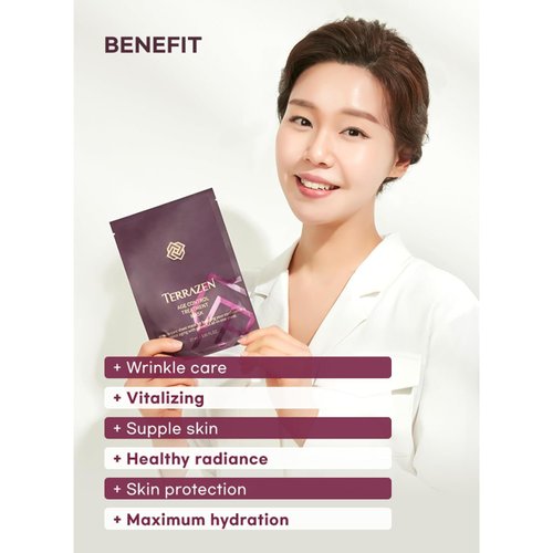 Terrazen Korean Face Sheet Mask Skincare - Anti Aging & Wrinkle Hydrating Sheet for Men & Women - Brightening Facial Mask for All Skin Types 10 Sheet Pack (ANTI-AGING)