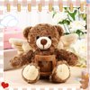 Leyndo Angel Remembrance Bear Plush Stuffed Animal with Recorder 12 Inch Voice Recording Dolls with a Picture Frame Memorial Toy for Family Baby Shower Birthday Party Gifts(Dark Brown)