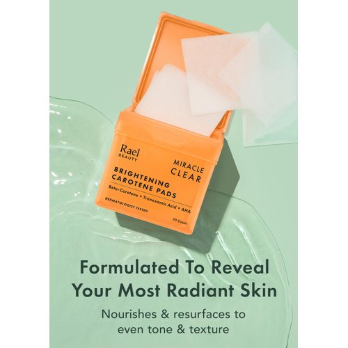 Rael Toner Pads - Cotton Pads for Face, Korean Skin Care, Dual Textured Facial Pad with Carotene, Niacinamide, Hyaluronic Acid, Hydrating, Vegan (70 Count)