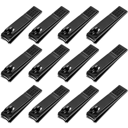 Yaomiao 12 Pieces Nail Clipper Set Stainless Steel Nail Cutter Fingernails and Toenail Clipper Cutter for Women Men (Black)