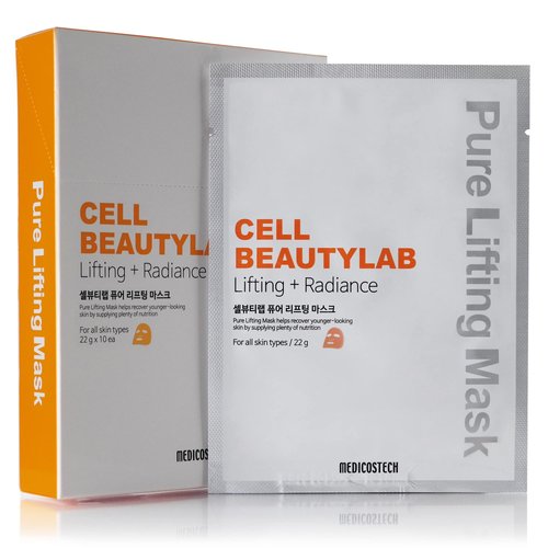 CELL BEAUTYLAB Collagen Face Mask 10 Pack｜Elasticity, Revitalizing, Nourishing and Skin Care Face Sheet Mask for All Skin Types｜With Collagen, Niacinamide, Centella asiatica