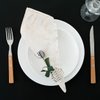 EHouseHome Damask Jacquard Cloth Napkins Waterproof Spillproof Polyester Fabric Napkins Beige, Set of 12, 17 x 17 Inch