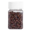 5mm Silicone Lined Micro Rings Links Beads Linkies for I Bonded Tipped Hair Extensions Silicone Micro Link Rings 5mm Lined Beads for Hair Extensions Tool 500Pcs (Light Brown)