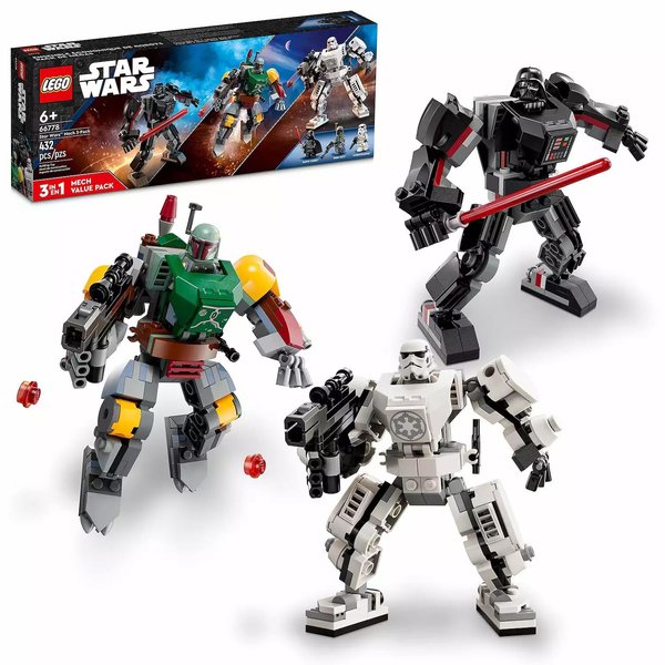 LEGO Star Wars 3-Pack Mech Action Figure Set 66778 (432 Pieces)