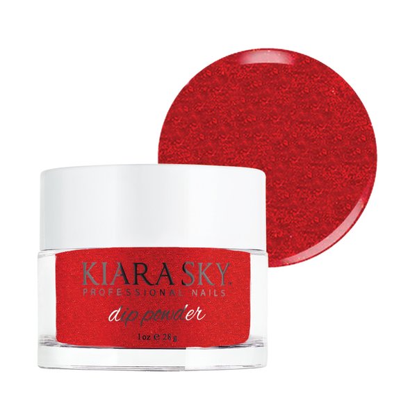 Kiara Sky Long Lasting Nail Dip Powder Red Tones 1 oz, Diablo Shimmer