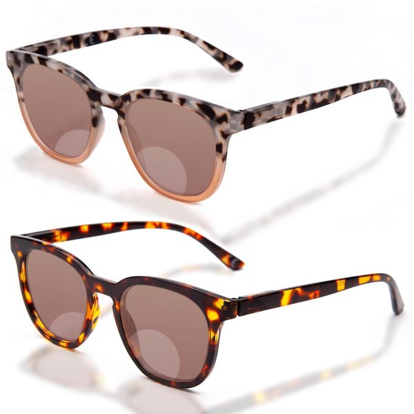 LianSan Womens Bifocal Reading Sunglasses Retro UV Protection Sun Readers With Spring Hinge Ladies Outdoors Readers,12031 S-TTPK 2.00