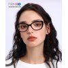 Firmoo Blue Light Blocking Glasses, Anti Headache Anti Eye Strain, Cat Eye Computer Glasses, Non-Prescription Bluelight Blocker Eyeglasses for Women (Black Pink Frame)