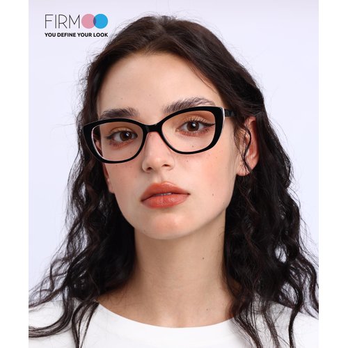Firmoo Blue Light Blocking Glasses, Anti Headache Anti Eye Strain, Cat Eye Computer Glasses, Non-Prescription Bluelight Blocker Eyeglasses for Women (Black Pink Frame)