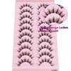 AUGENLI 12mm Manga Natural Look False Eyelashes, Reusable Strip Wispy Lashes, Including 10 Pairs Of Eye Lashes, Easy to Apply Doll Makeup (SD18)