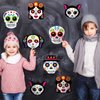 Seenelling 30 Sets Day of The Dead Magnet Crafts for Kids Make Your Own Day of The Dead Sugar Skull Magnet Craft Kit DIY Dia De Los Muertos Decor for Halloween Mexican Party Classroom Home Decorations