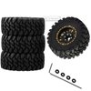Rcarmumb RC 1.2in Truck Tires for 1/18 1/24 RC Crawler Car Trx4m Axial SCX24 FMS FCX24,4PCS RC Full Brass Beadlock Wheel Soft Rubber Tires Set