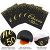 durony 60 Pieces Cheers to 50 Years Paper Napkins Black Gold Foil 3-Ply Party Napkins Folded 5 x 5 Inch Cocktail Napkins for 50th Anniversary Birthday Retirement Party Supplies Decorations