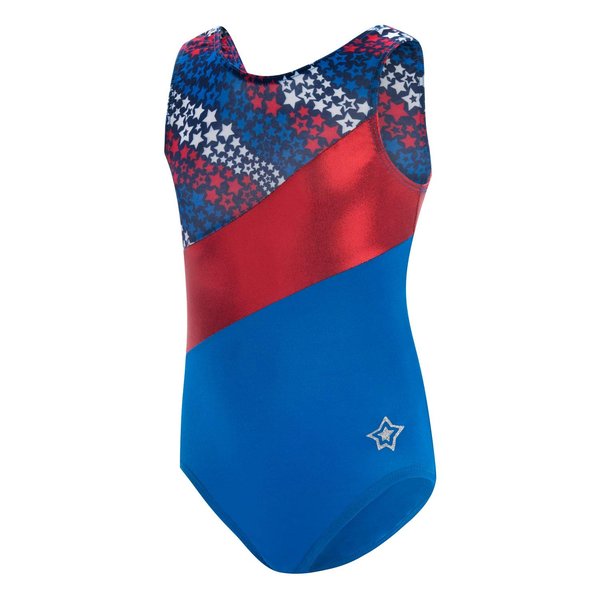 GK Stars Gymnastics & Dance Leotard for Girls and Toddlers - Activewear One Piece Outfit in Fun Colorful Prints (TD, Falling Stars)