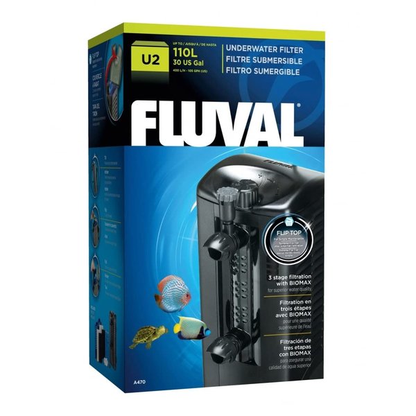 Fluval U2 Underwater Filter – Designed for Freshwater and Saltwater Aquariums, Also Ideal for Terrariums and Turtle Tanks