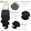 QTHAIR 14A Grade Brazilian Virgin Body Wave Hair Hair Bundle/Closure/Frontal 100% Unprocessed Brazilian Body Wave Human Hair Extensions (24", 4x4 Closure)