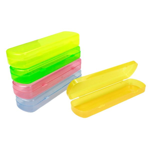 Xiaoyztan 5 Pcs Portable Travel Toothbrush Case Colored Clear Plastic Toothbrush Storage Box Toothbrush Bucket Toothbrush Container (Multicolor)