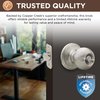 Copper Creek BK2030SS Ball Door Knob, Privacy Function, 1 Pack, Satin Stainless