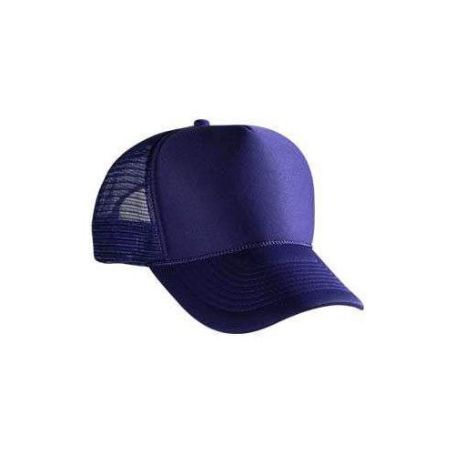 OTTO Polyester Foam Front 5 Panel Pro Style Mesh Back Trucker Hat - Purple