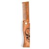 Menesia Men's Pocket Comb,Folding Wooden Beard Comb with Leather Travel Case,Green Sandalwood Hair Combs Set for Men(Skeleton)