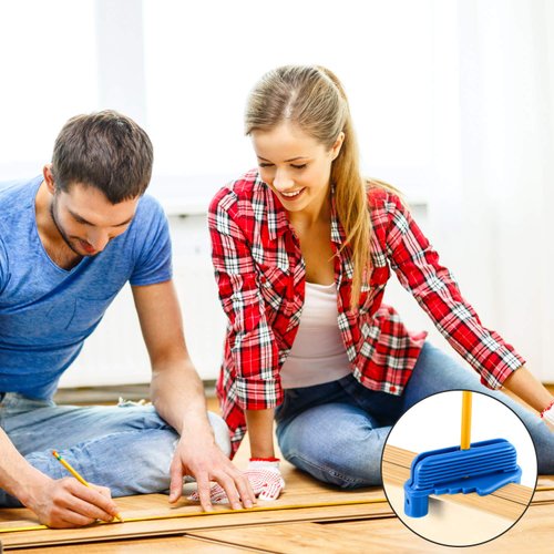 Center Scriber Line Scriber Woodworking Marking Offset Marking Tool Marking Center Finder Tool Wood Scribe Marking Gauge Fits Standard Wooden Pencils (1, Blue)