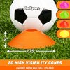 GoSports Premium Sports Cones for Agility Training and Drills - 20 Pack with Tote - Orange