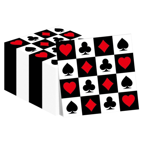 40Pcs Casino Poker Card Party Napkins Las Vegas Theme Party Paper Napkins Disposable Party Napkins Set Texas Holdem Paper Luncheon Napkins Casino Poker Card Theme Party Supplies