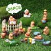 Simgoing 36 Pcs Mini Capybara Figures Playset Include 19 Simulation Capybara Model 15 Miniature Garden Accessories 1 French Fries Ornament 1 Egg Tart Ornament for Birthday Christmas Decorations Gifts