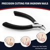 FVION Toenail Clippers for Ingrown Toenail, Straight Nail Clippers for Ingrown Toenails, Professional Ingrown Toenail Treatment for Adults, Seniors, Men and Women (Black)