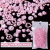 500Pcs Pink Pearls Heart Nail Charms Mixed Styles Flatback Heart Bowknots Star Cute Assorted Pink Pearls Heart Beads 3D Nail Art Charms Material Embellishments for Nail Art DIY Crafts Accessories