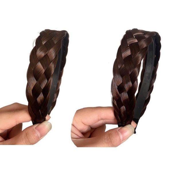 Kopida Ponytail Braided Hair Headband Hair Hoop Hair Accessories, Braided Headband Chunky Wide Hairband