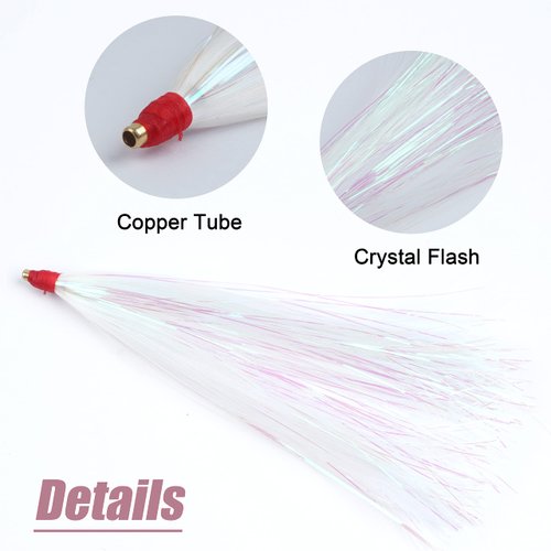 Fishing Teasers -12/18pcs Squid Teaser Fishing Mylar Flash Fishing Teaser Tail Fishing Teaser for Fluke Rigs for Saltwater Fishing Lure 3 Colors