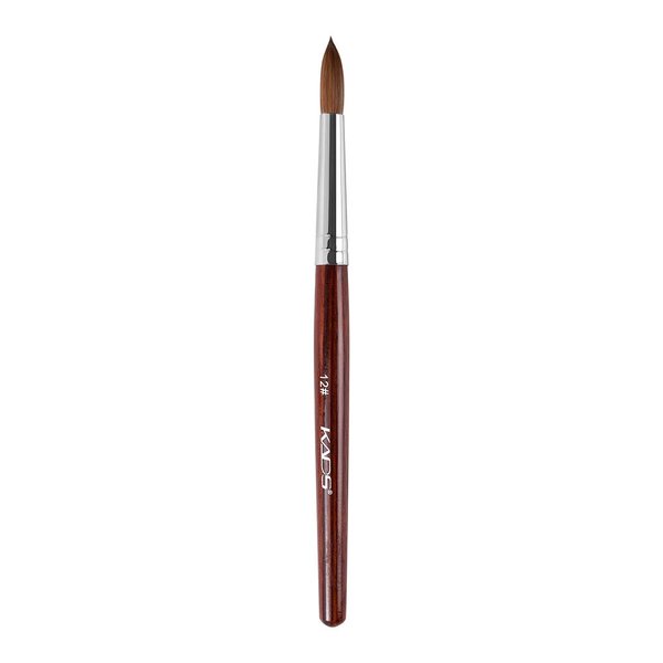 Rolabling Professional Red Wooden Nail Brush Kolinsky Sable Hair Nail Tool Acrylic Nail Art Brush (Size 12)