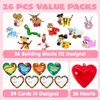 JOYIN 26 Packs Valentines Day Cards with Building Blocks, Prefilled Hearts with Valentine Cards Filled with Animal Building Blocks for Valentine Party Favor, Classroom Prize Supply