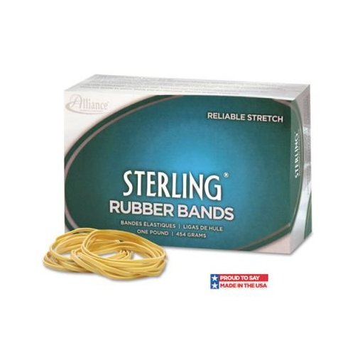Alliance Sterling Ergonomically Correct Rubber Bands, #10, 1/8 x 1-1/4, 5000 per 1lb Box (24105)