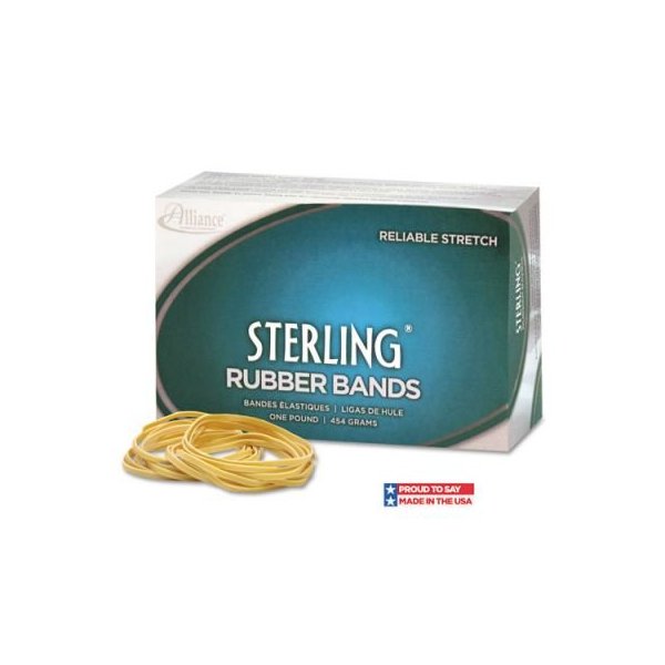 Alliance Sterling Ergonomically Correct Rubber Bands, #10, 1/8 x 1-1/4, 5000 per 1lb Box (24105)