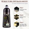 DENESTUP Black Hair Dye Shampoo, Hair Color Shampoo for Gray 4 in 1 Shampoo, Hair Color Gray Coverage for Women and Men Natural Plant Hair Dye Shampoo 500ml (Brown Black)