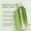 Aloderma Firming Skin Toner with 91% Organic Aloe Vera - Natural Facial Toner for Women with Natural Botanicals to Diminish The Appearance of Fine Lines & Wrinkles - Aloe Vera Facial Toner - 4.2 Oz