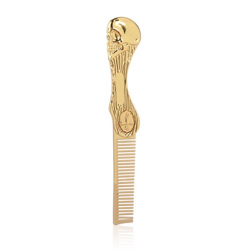 Foldable Hairstyling Brush Zinc Alloy Prevent Static Pocket Mini Men Oil Hair Comb Hairdressing Comb Portable Suitable for Home Hair Salon or Travel(Gold)